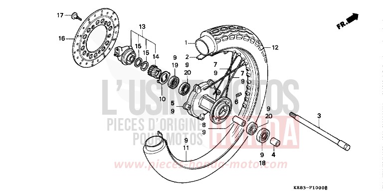 VORDERRAD von CB1300 Super Bold'or ABS SCHWARZ (NH1) von 1995